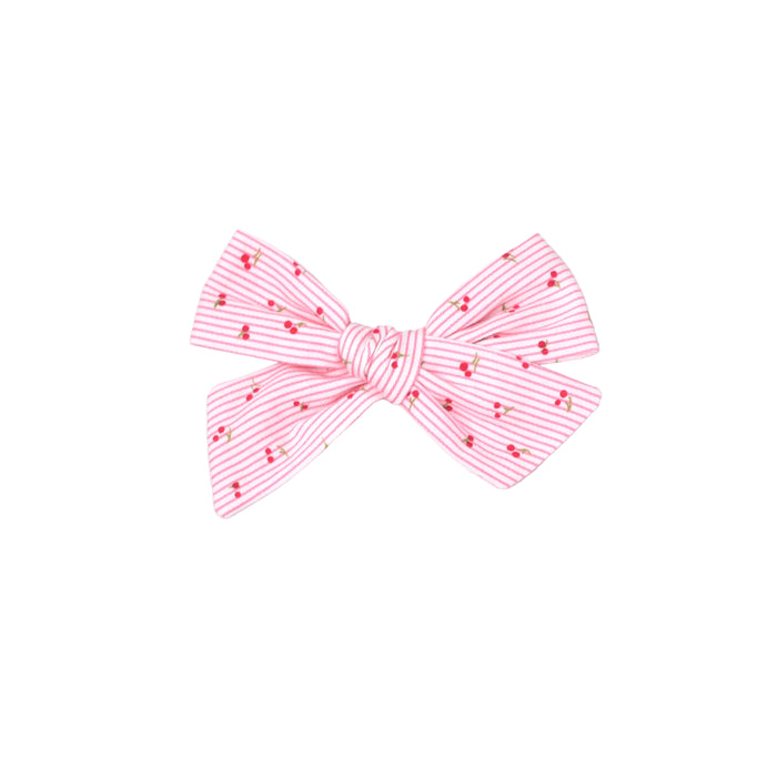 Cherry Stripe Classic Bow