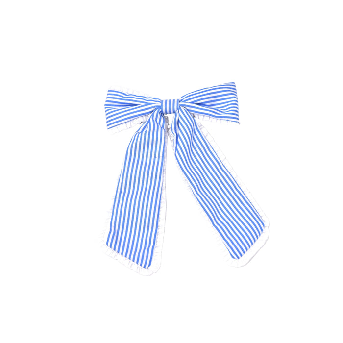 Blue Pinstripe Classic Bow