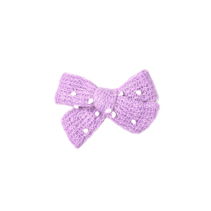 Lavender Pearl Knit Bow