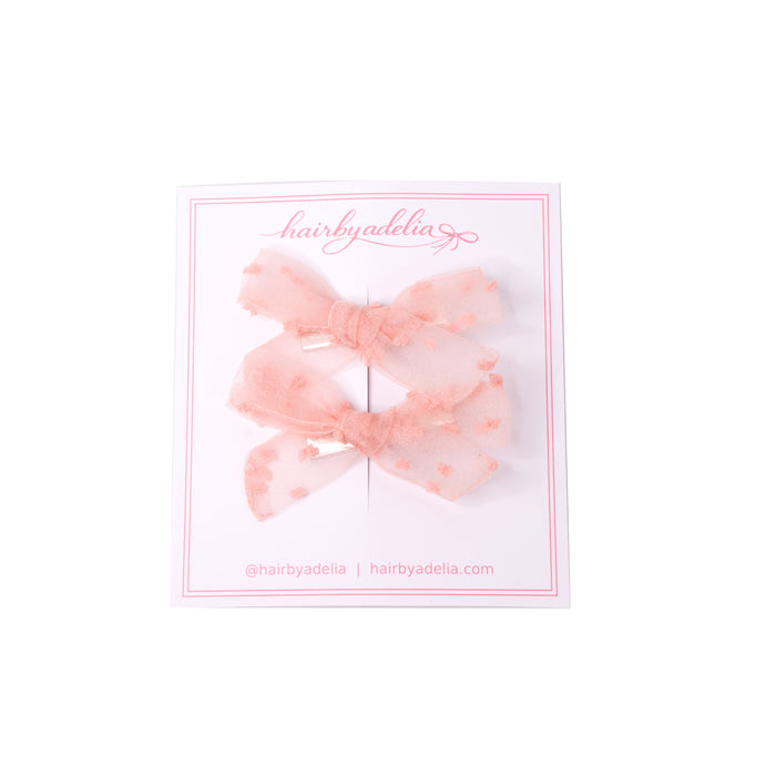 Blush Swiss Dot Mini Bow Set