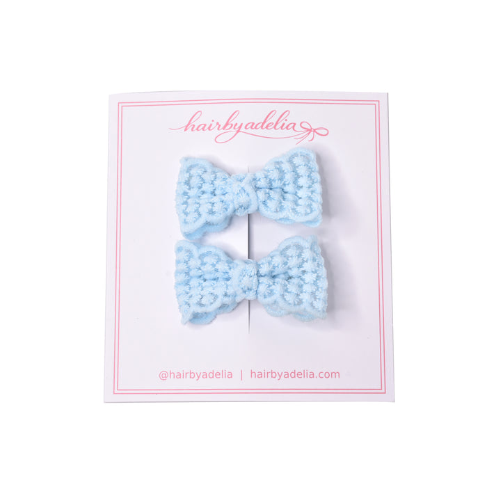 Baby Blue Crochet Bow