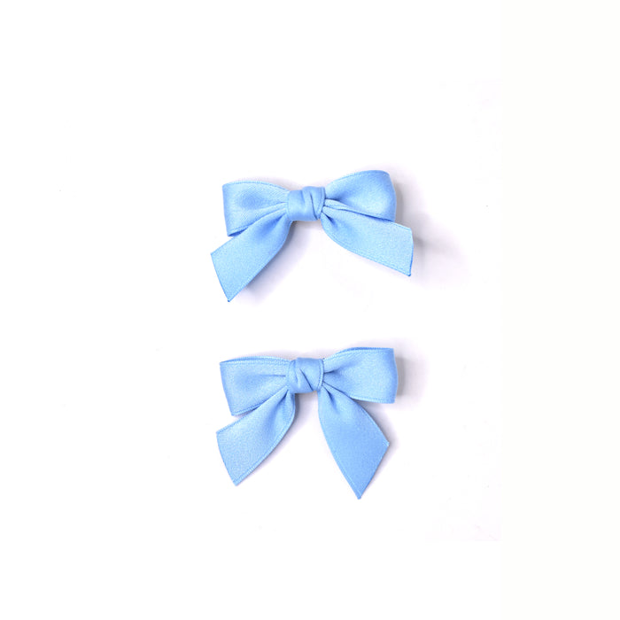 Blue Satin Mini Bow Set