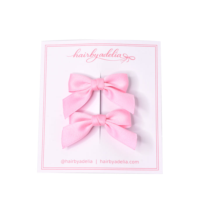 Pink Satin Mini Bow Set