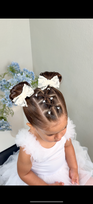 Ivory Lace Mini Bow Set