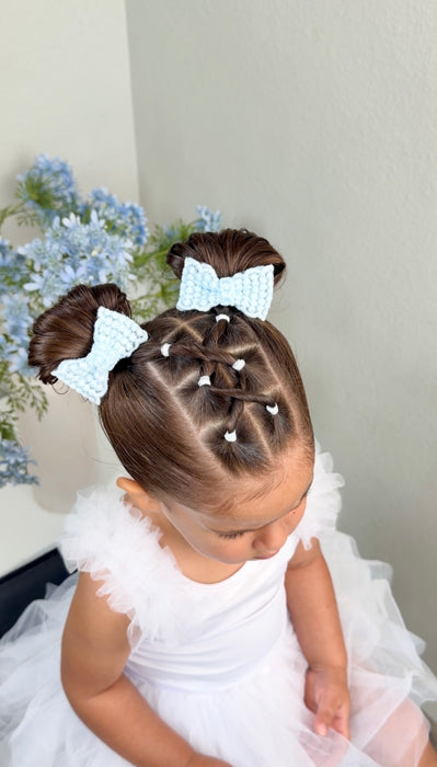 Baby Blue Crochet Bow