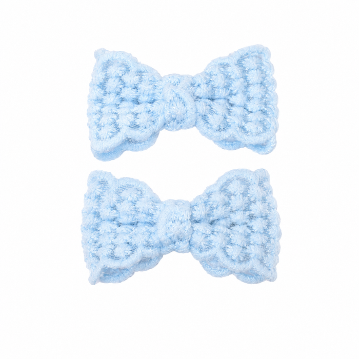 Baby Blue Crochet Bow