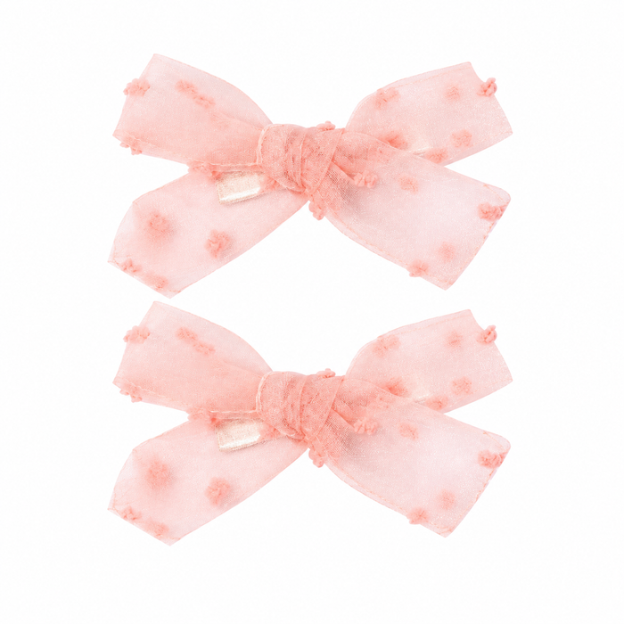 Blush Swiss Dot Mini Bow Set